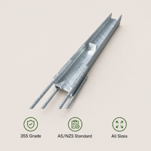 galvanized-h-post-with-reo-for-retaining-walls
